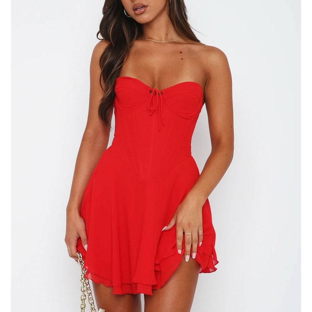 White Fox Red Dress